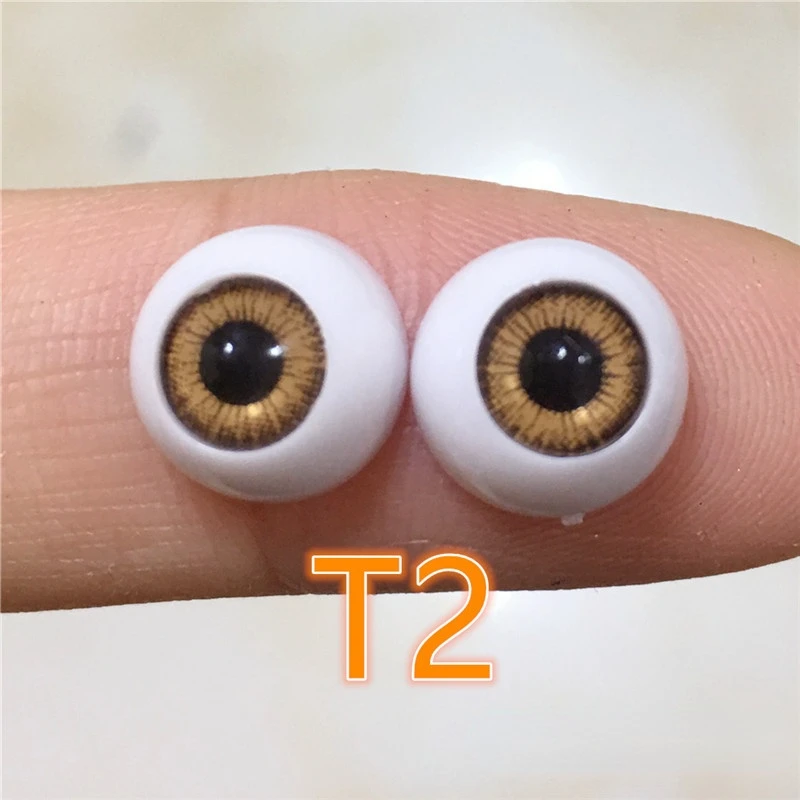 BJD Doll Eyes 10mm Semi-circular Acrylic Eyeballs A Pair of 3D Simulation Eyes Homemade Eyeballs Suitable for Rebirth Baby Doll