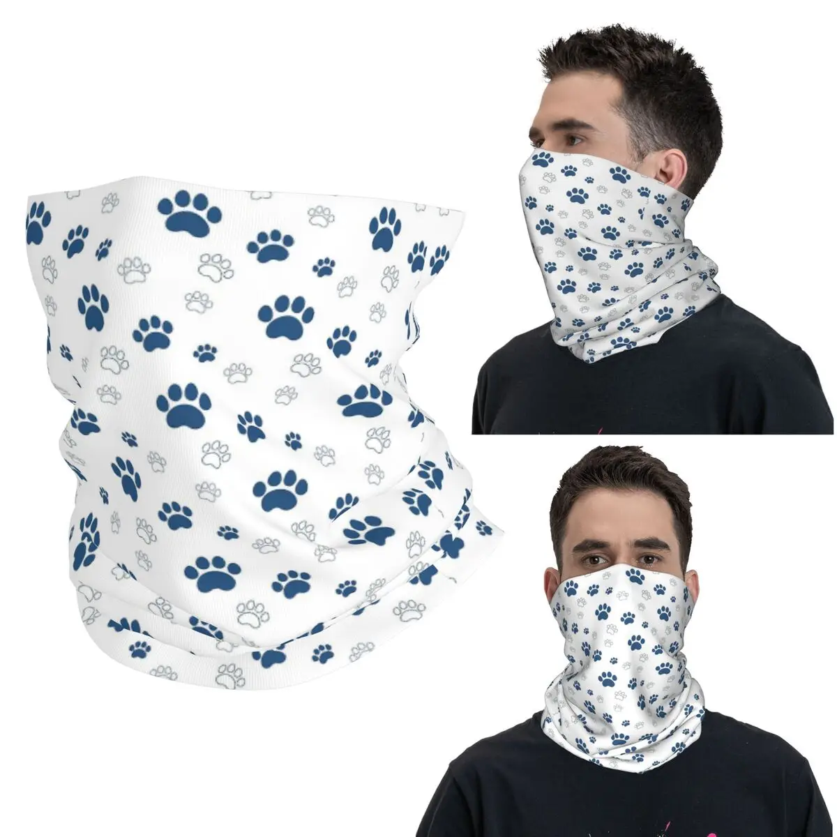 

Бандана для шеи с милыми лапами для домашних животных, собак, кошек, шарф для лица с принтом, многофункциональная повязка на голову для мужчин, женщин, взрослых