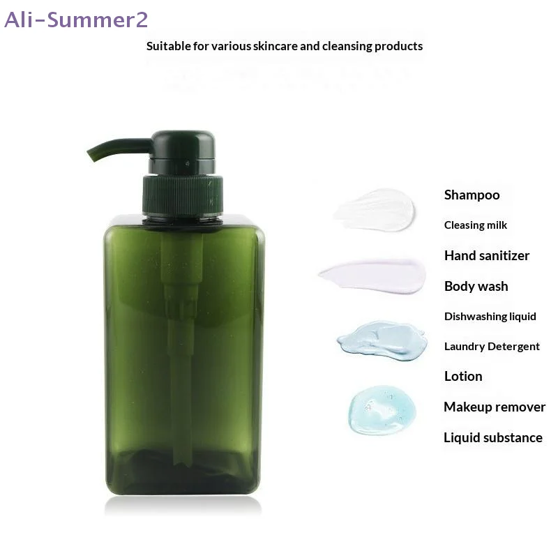 {Summer2} {Summer2} 100-650ml Quadratische Badezimmer-Seifenspender Nachfüllbarer Shampoo- und Duschgel-Halter Tragbarer Reisespender