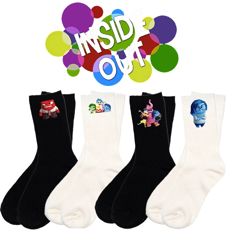 Inside Out 2 Socks Disney Sadness Anger Joy Anime Stockings Women Men Outdoor Sport Accessory Decoration Adult Gift Hot Sales