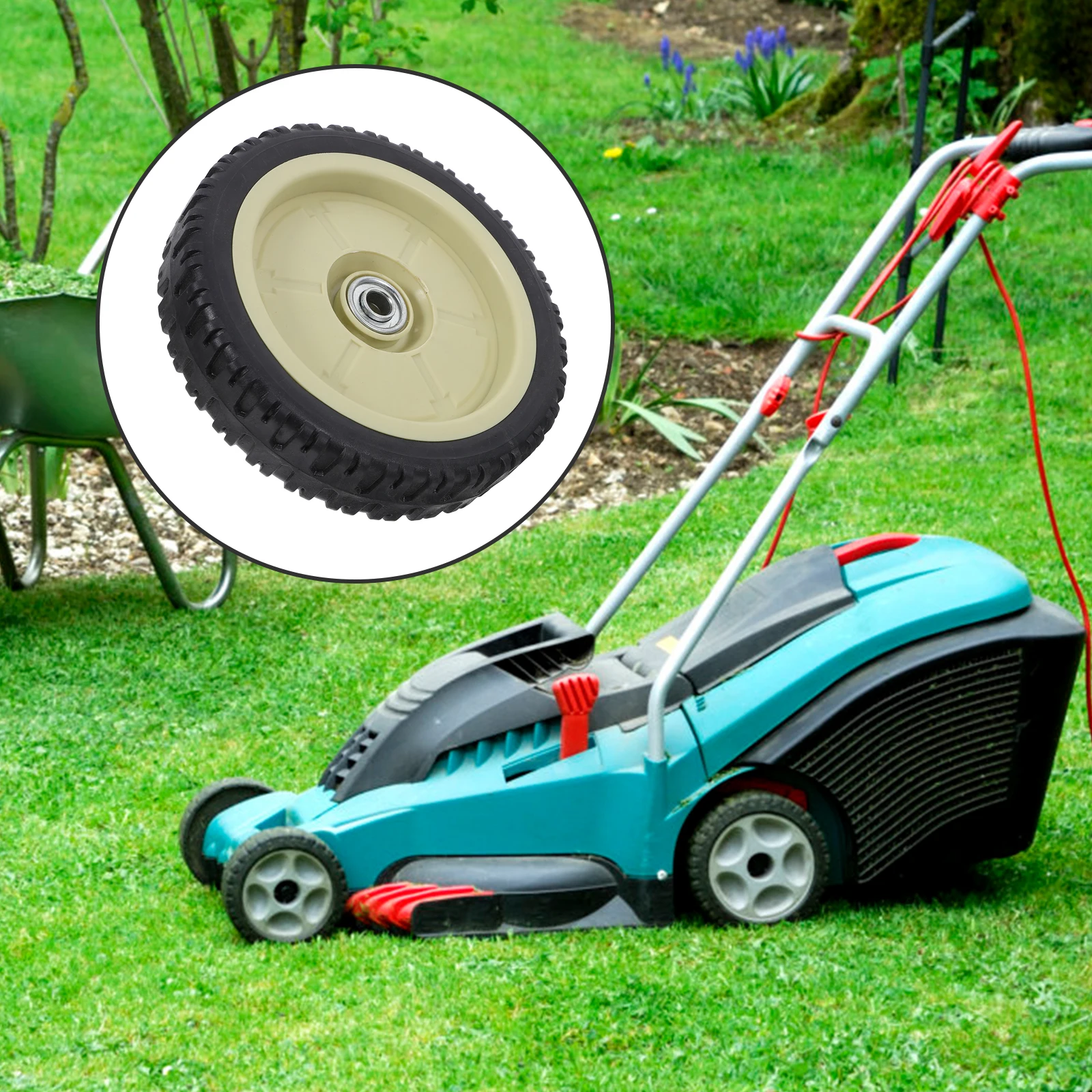 

Lawn Replacement Solid Wheels For Garden Mower Repair Trolley Caster Hand Truck Wheels Kit Mower Wheel Parts