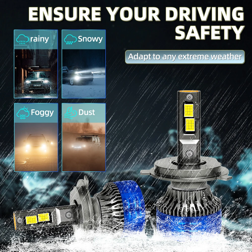 150 واط 20000LM H7 LED المصابيح الأمامية 6000 كيلو المصابيح الأمامية البيضاء Led مصابيح كهربائية للسيارة مع أنبوب نحاسي مزدوج مروحة تربو أضواء السيارات #5