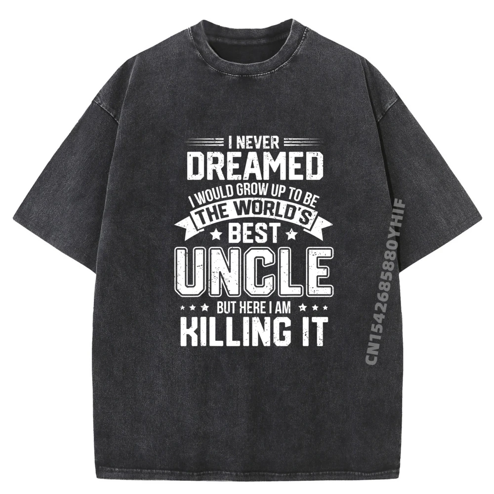 

Лучшая в мире дядя, роскошная дизайнерская мужская хлопковая футболка с забавным дядечком, мужская мягкая потертая футболка Camisetas Hombre