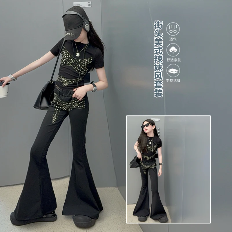 

Girls Clothes Sets 4-14Y 2026 Children Black Modern Jazz Dance Costumes For Group Black Kpop Outfits Street Dancewear Hip Hop