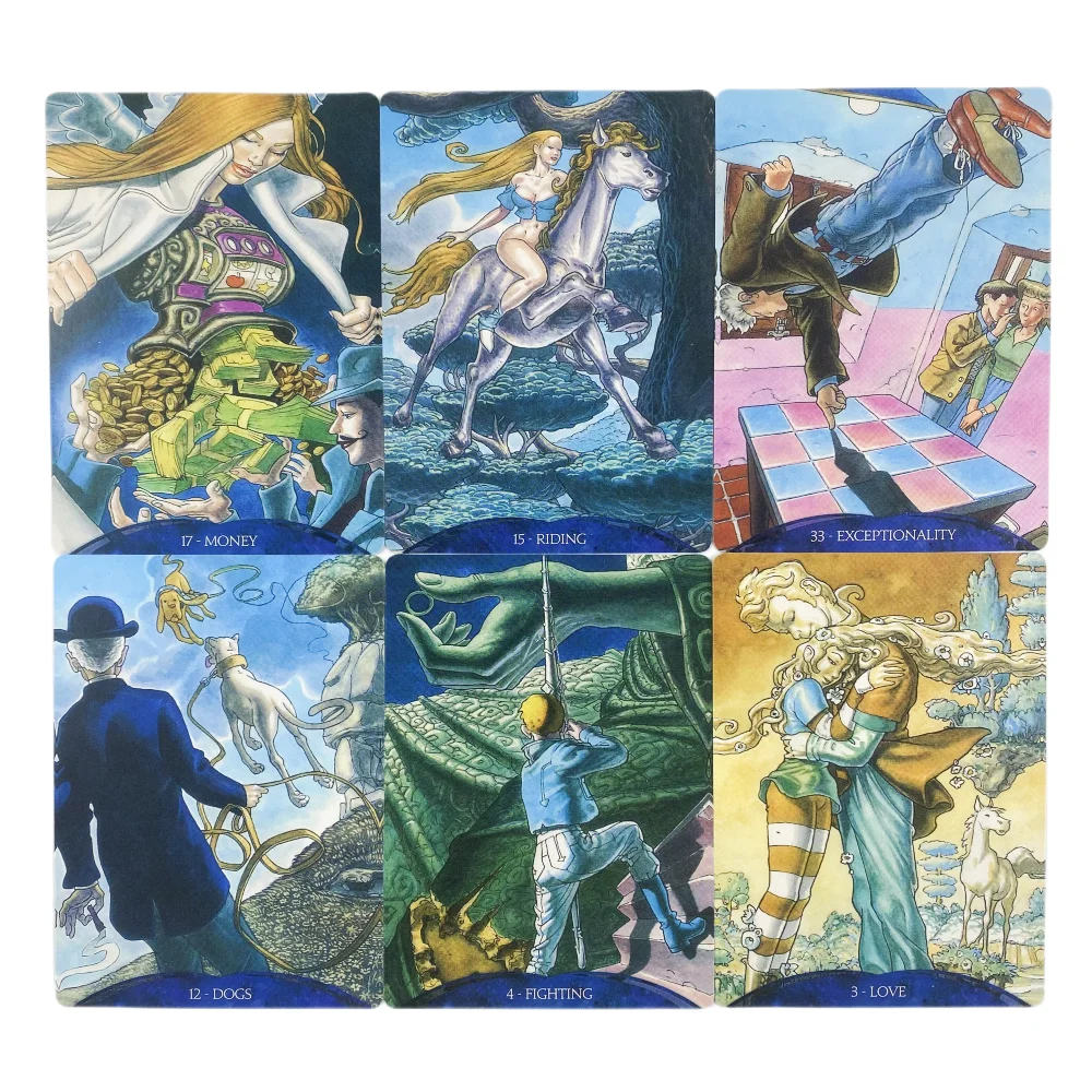 بطاقات أوراكل لتأرجح الأحلام 39 بطاقة ملونة كاملة تعليمات PDF لعبة بطاقة التارو ذات الغلاف الورقي