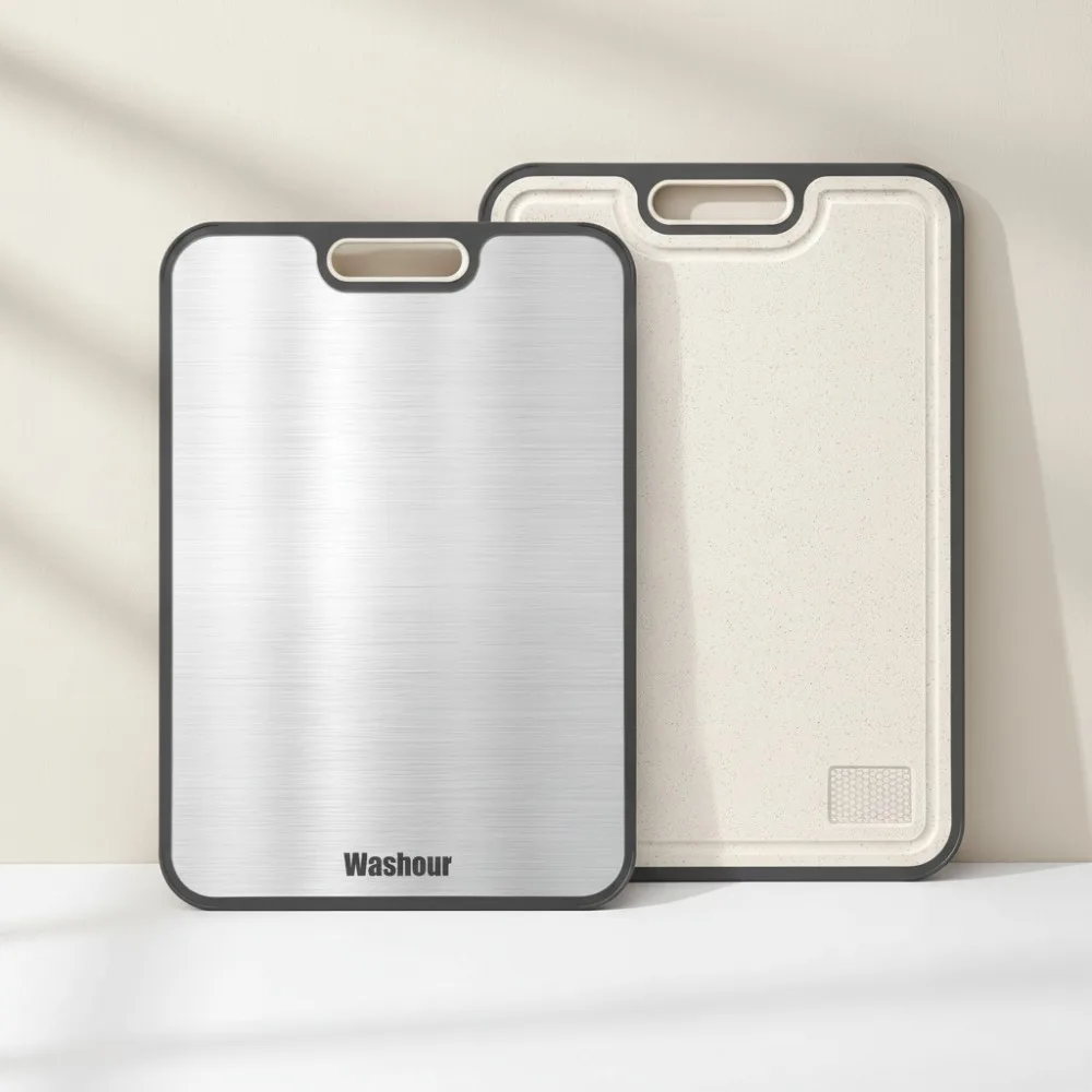 

Титановая разделочная доска 2-в-1, нетоксичная пищевая, большая, 16x11 дюймов для домашнего приготовления и повара