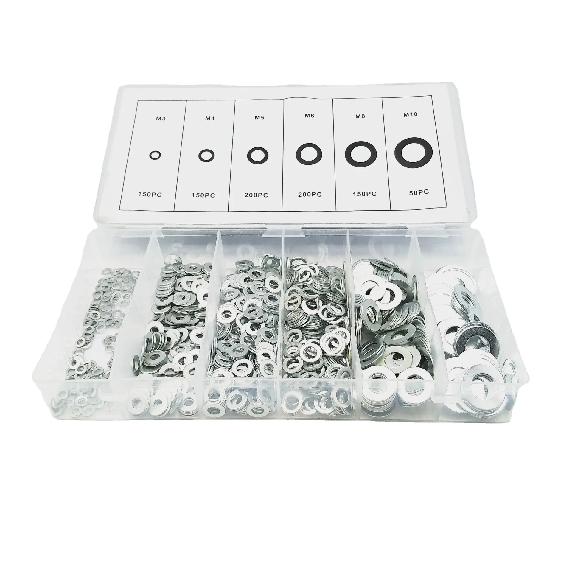 Heavy Duty Metal Assortment Thin Thick Variety Pack 900 Piece Enlarged Flat Pad Screw Set