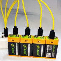 ZNTER 6300mWh 9V rechargeable lithium battery 6F22 USB lithium polymer rechargeable battery for RC camera