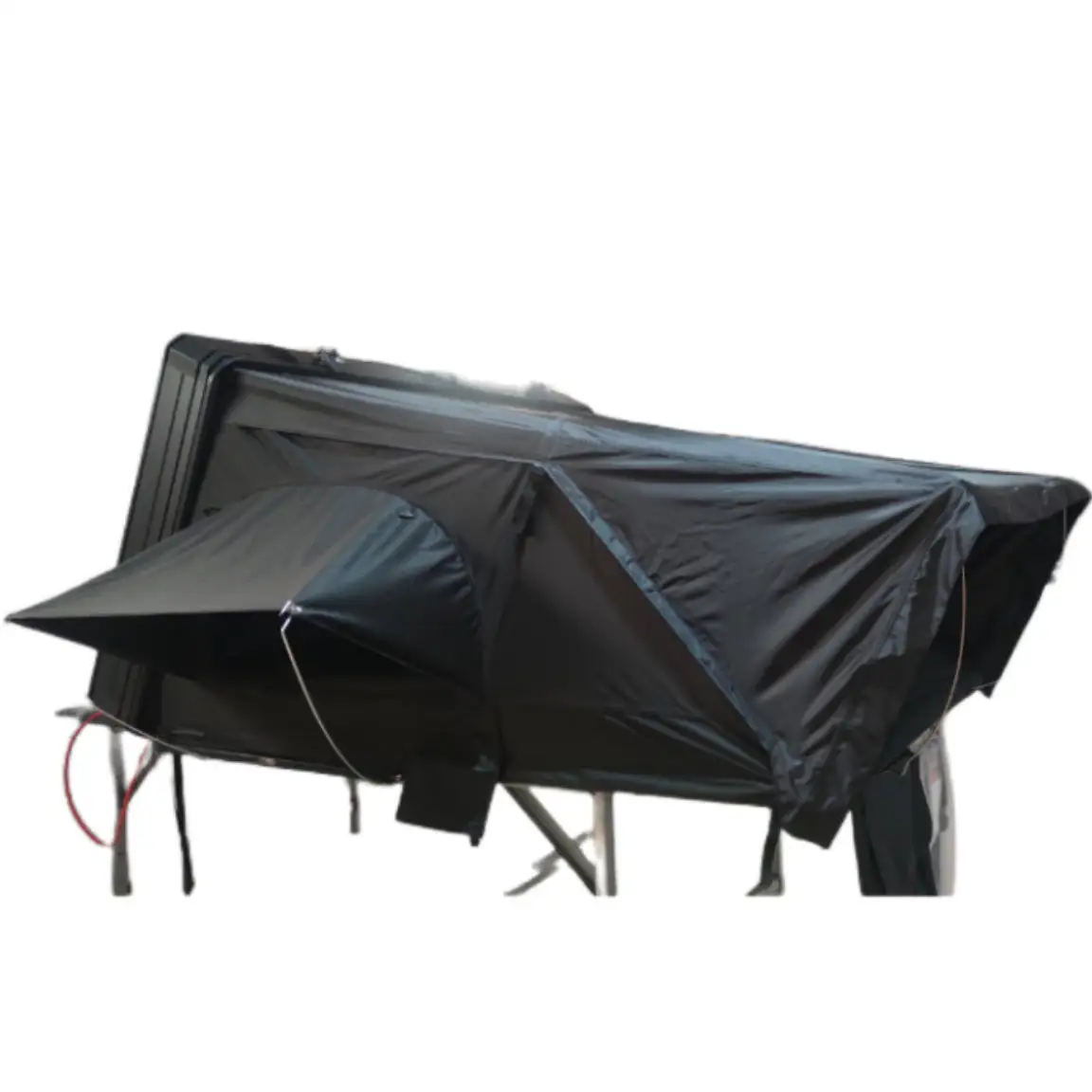4X4 off-road outdoor 4-person side-open 2XL hard shell aluminum roof tent, side-open hybrid roof tent with frame