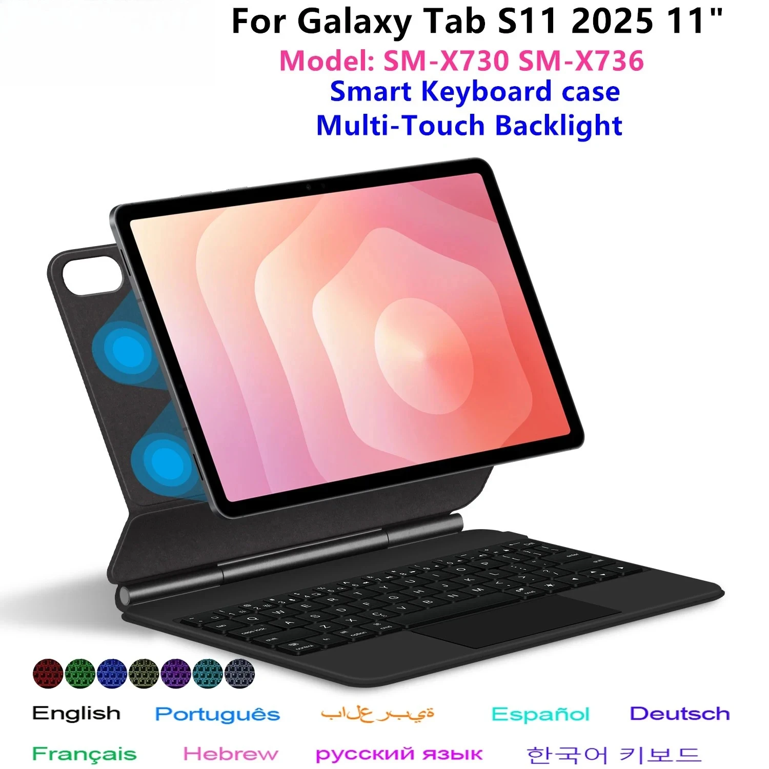 TouchPadMagic Keyboard Case For Samsung Galaxy Tab S11 11 inch 2025 SM-X730 SM-X736B Tablet Smart Cover for Galaxy Tab S11 Funda