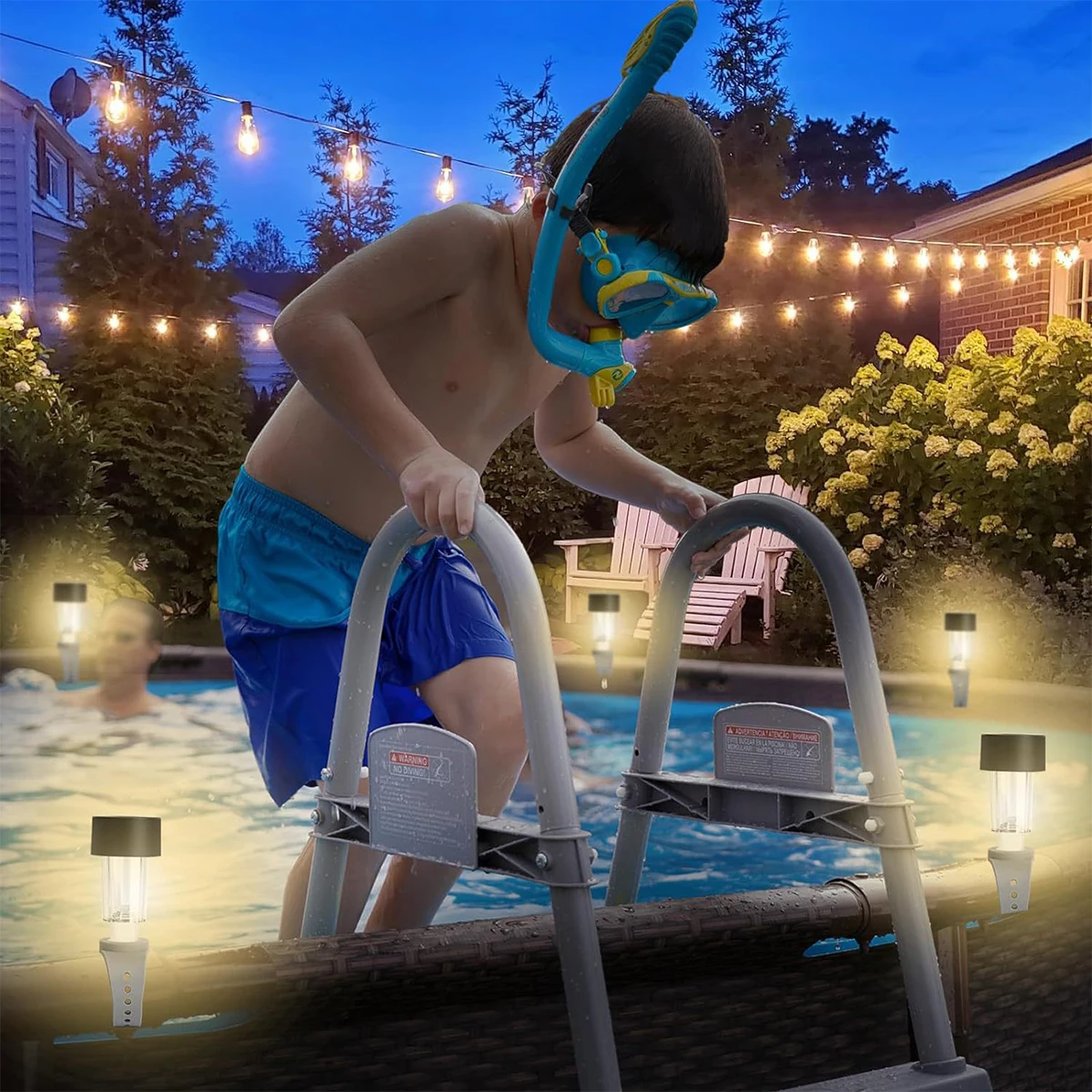 Solar Led Lamp Pool Lights 3000k 6000k Auto On/off Sensor Powered Landscape Bulb Outdoor Fence Garden Decoration Outside Terrace