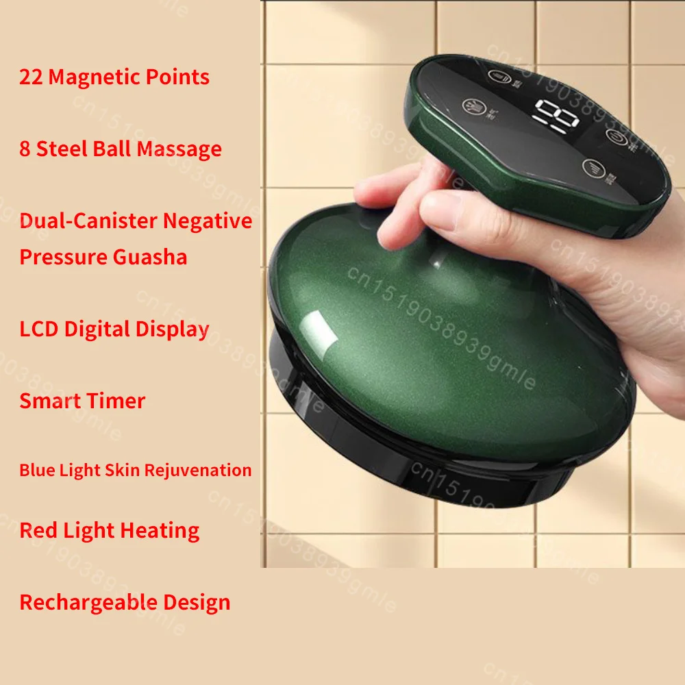 Elektryczny masażer Gua Sha, inteligentny masażer bańkami, wibracyjny masażer do skóry, skrobanie, wyszczuplanie, masażer do drenażu limfatycznego, spalacz tłuszczu