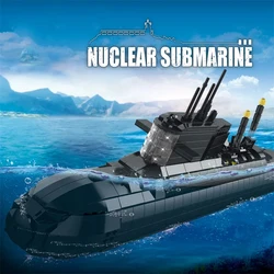 1498PCS Military Large Strategic Nuclear Submarine Building Blocks Warship Arms Model Bricks Sets Kids DIY Toys Holiday Gifts