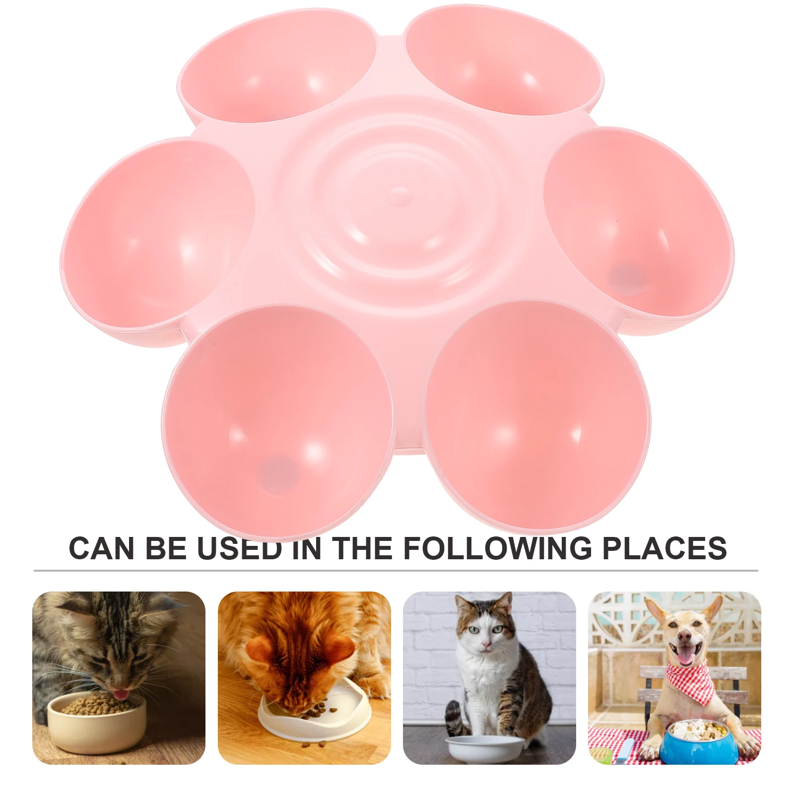

Flower Pet Bowl Cat Water Dish Kitten Feeding Tray Mini Food Cats Feeder Plastic Bowls Pink Smooth Easy Wash Pet Supplies Dog