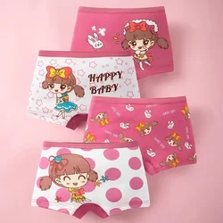 4pcs Cotton Girl Panties Little Princess Cute Briefs Cartoon Printing Boyshorts Underwear Kawaii Children Girls Boxers 1-14 Year