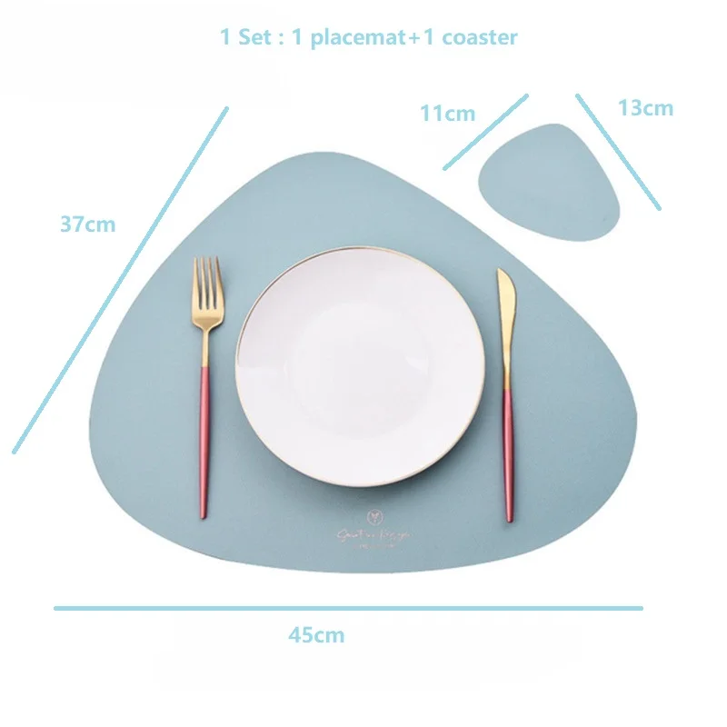 1/4/6Set Placemat and Coaster Set Faux Leather Table Placemats Kitchen Accessories Outdoor Indoor Place Mats 식탁매트 Салфетки