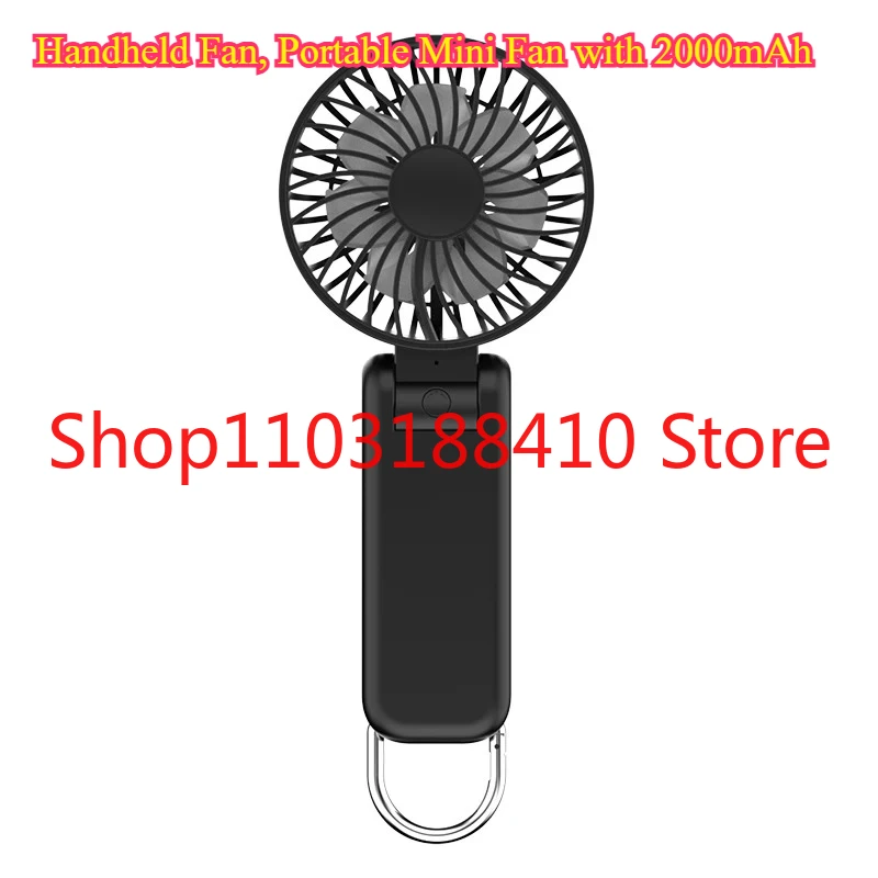 

2000mAh Handheld Fan, Portable Mini Fan with, Handheld Fan , 180° Adjustable Rechargeable Fan, 5 Speeds, Portable Fan