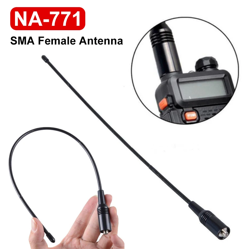 

NA-771 SMA-гнездовая двухдиапазонная антенна для рации 10 Вт для Baofeng UV5R UV-82 SAUS