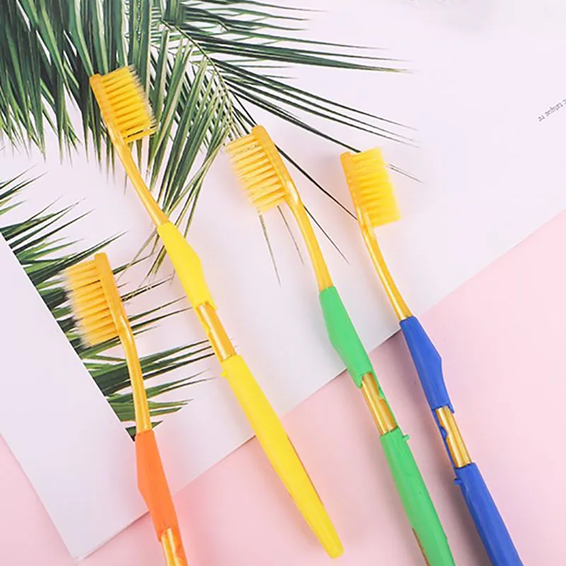 High Quality Nano Resin Double-layer Soft Bristled Toothbrush Adult Traveling Household Set 4 PC Cleaning Teeth Gums Everyday