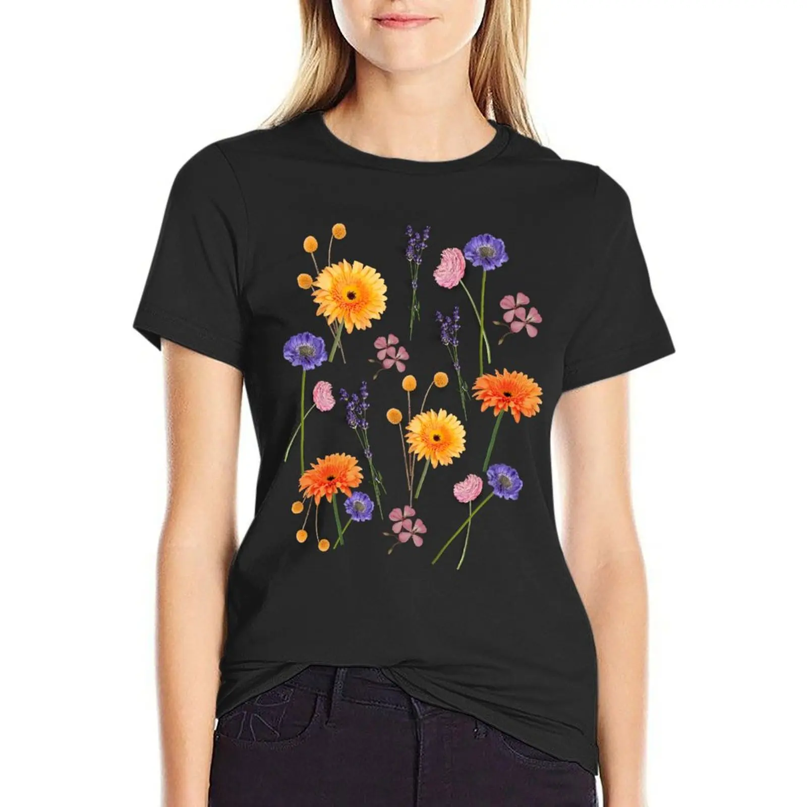 FLORAL T-Shirt summer tops vintage clothes ariat shirts for Women