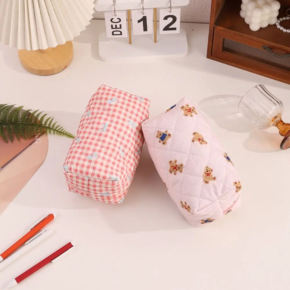 جديد Bowknot/الدب القلم حقيبة سعة كبيرة حقيبة أدوات مكتبية محمولة متعددة الوظائف مقلمة هدية