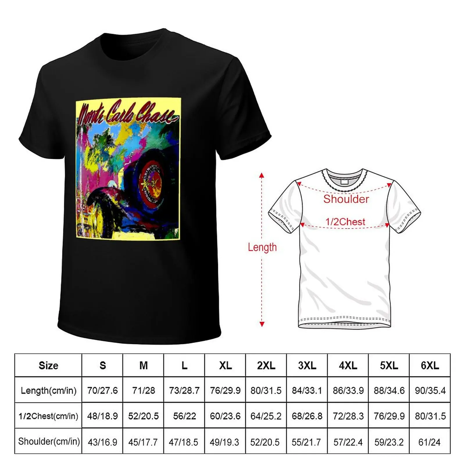 MONTE CARLO : Vintage 1988 Chase Auto Racing Print T-Shirt Soft Cotton Print T-Shirt