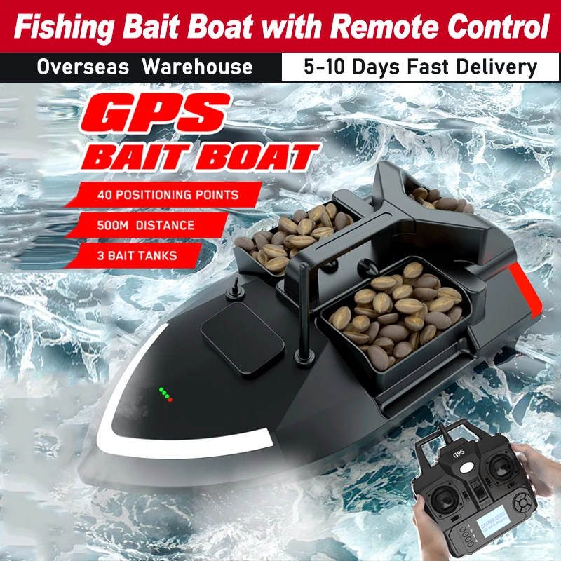 V020 GPS Fishing Bait Boat 500m Remote Control Bait Boat Dual Motor Fish Finder Support Automatic Cruise/Return/Route Correction