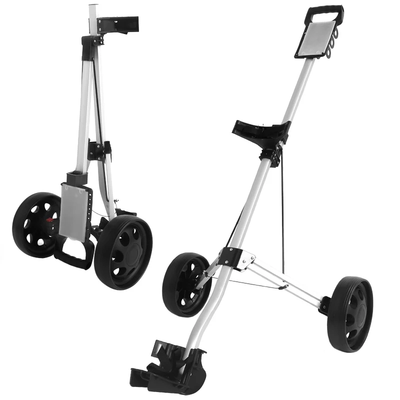 2 Wheel Aluminum Golf Trolley Folding Golf push cart For Men Women Practice