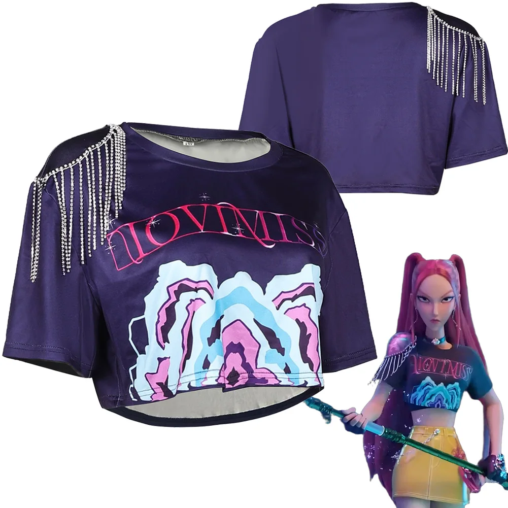

Fantasia Mira Cosplay Crop Top 2025 Cartoon Demon Hunter of KPop Disfraz Costume Girls Women Halloween Carnival Party Clothes
