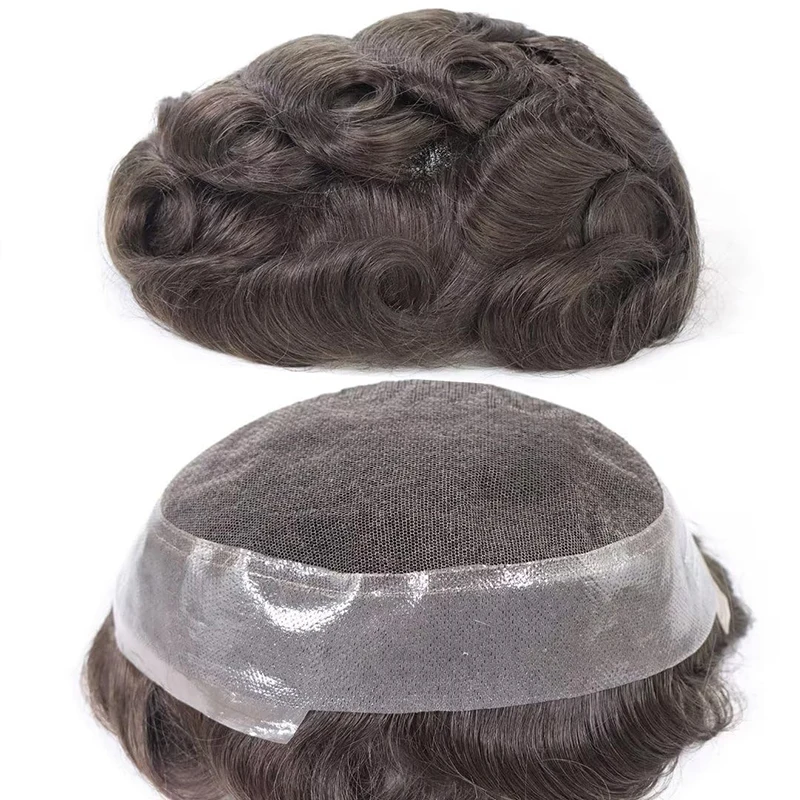 Men's Capillary Prothesis Lace PU Toupee Men Wigs For Men Wig Soft Male Hair Prosthesis 100% Human Hair System Natural Hairpiece