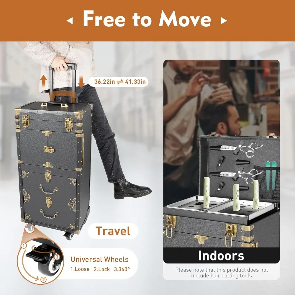 أمتعة صالون التجميل، صندوق تخزين الحقائب الصلبة لصالونات تصفيف الشعر الاحترافية، أدوات تصفيف الشعر في المنتجعات الصحية، محمول قابل للقفل #5