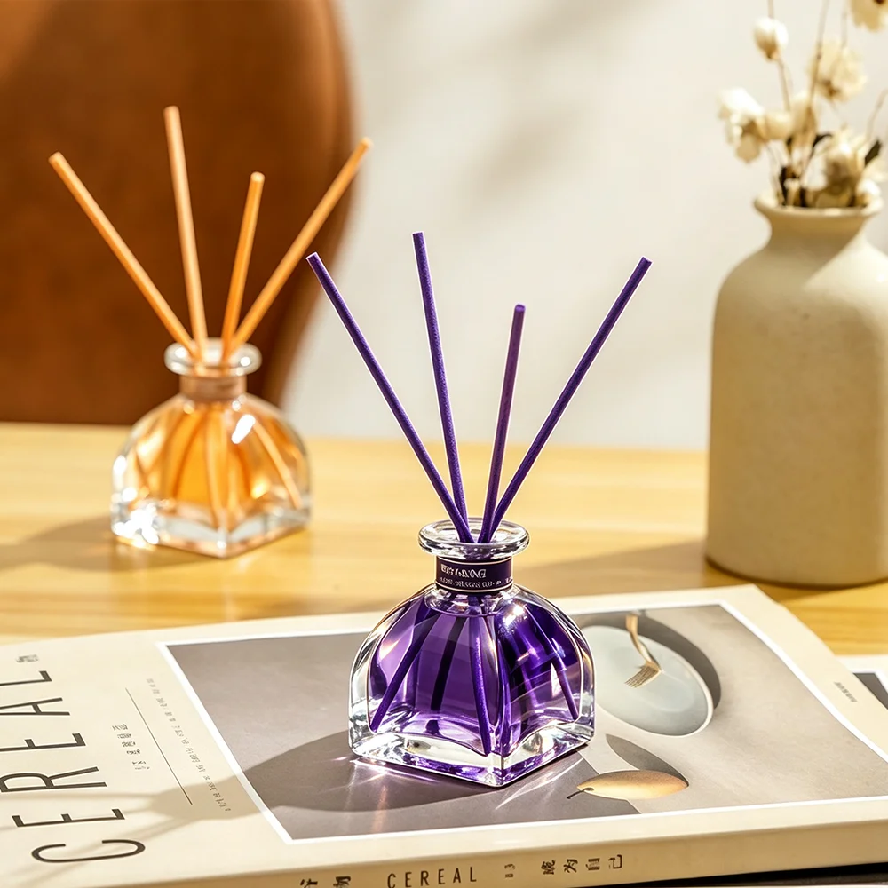 50ml Reed Diffuser Set With Rattan Sticks Long Lasting Aroma Air Freshener Home Decor Bedroom Bathroom
