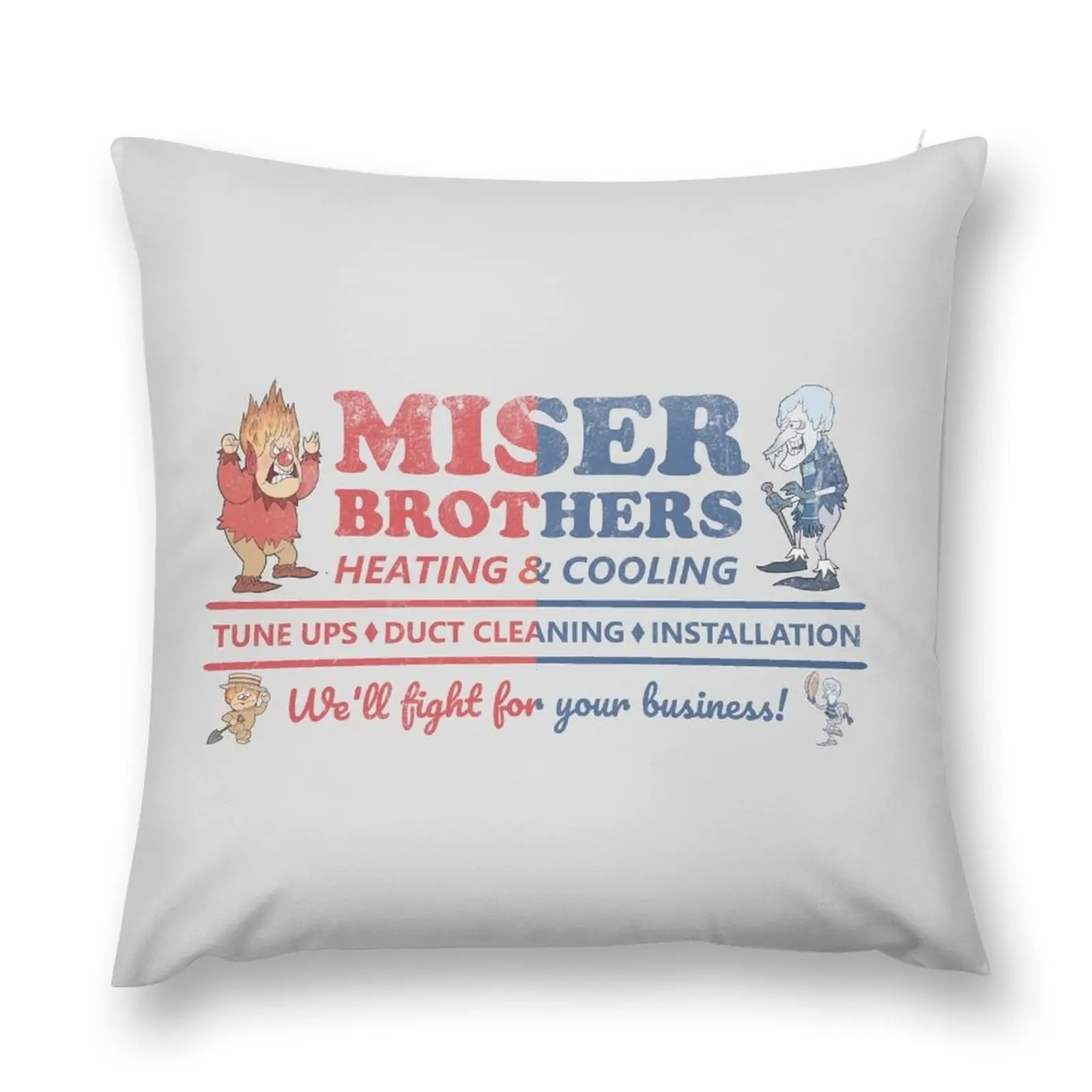 Miser Brothers Heating and Cooling Throw Pillow Sofa Cushions Cover Throw Pillow Covers Couch Pillows pillow