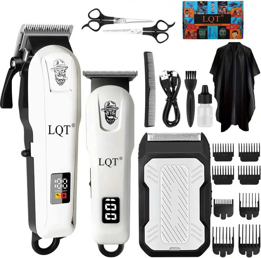

Professional Cordless Hair Clippers for Men, 3-Piece Trimmer Set, Barber-Grade Cutting Kit