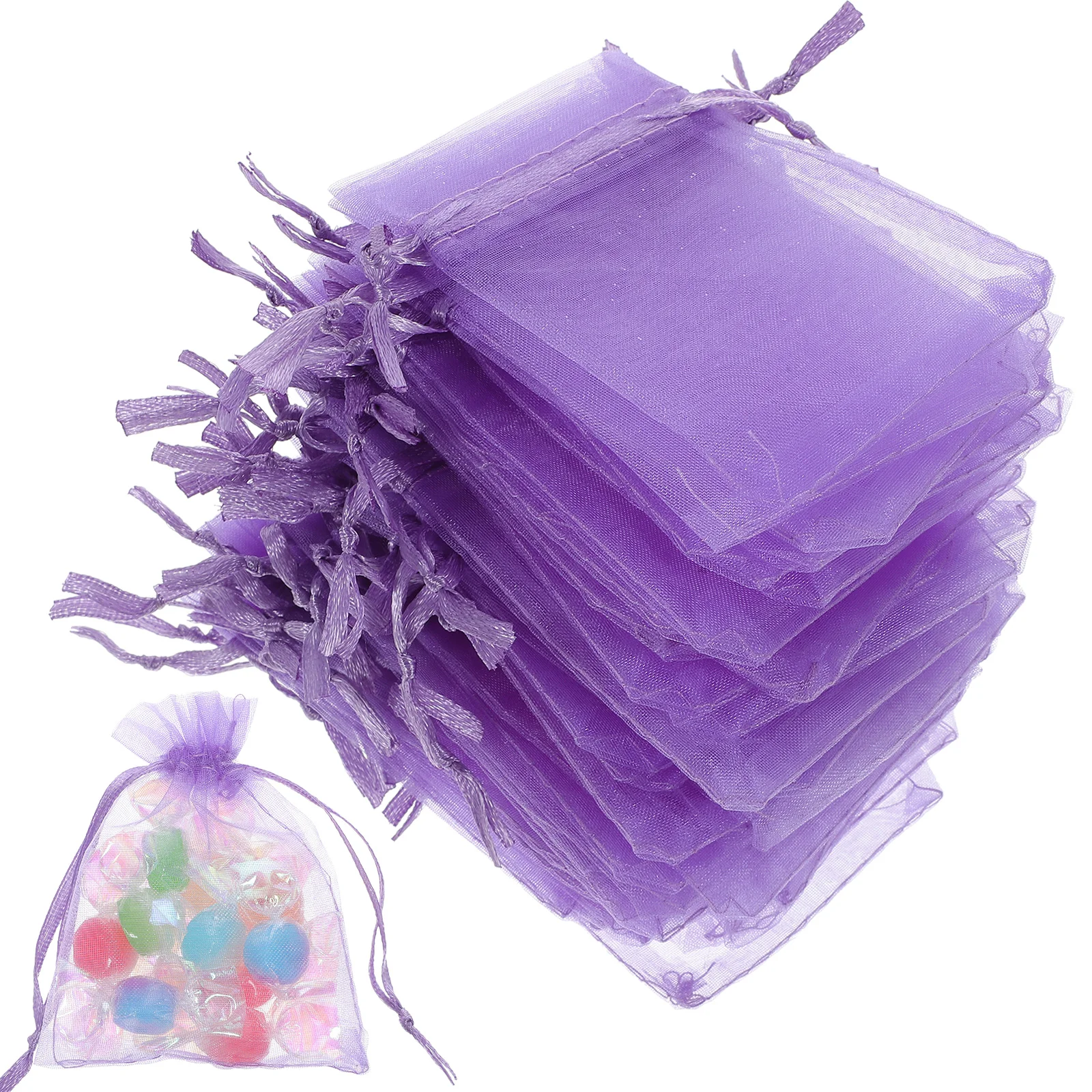 

50 Pcs Multicolor Organza Gift Bag Mini Bags Loot Fillers Drawstring Bulk Packaging
