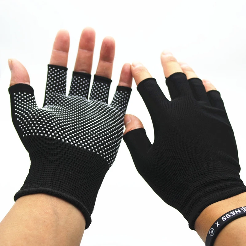 1 Pair MTB Bike Bicycle Gloves Nylon Cycling Gloves Breathable Anti-slip Outdoor Gym Sports Yoga Exercise Half Finger Gloves