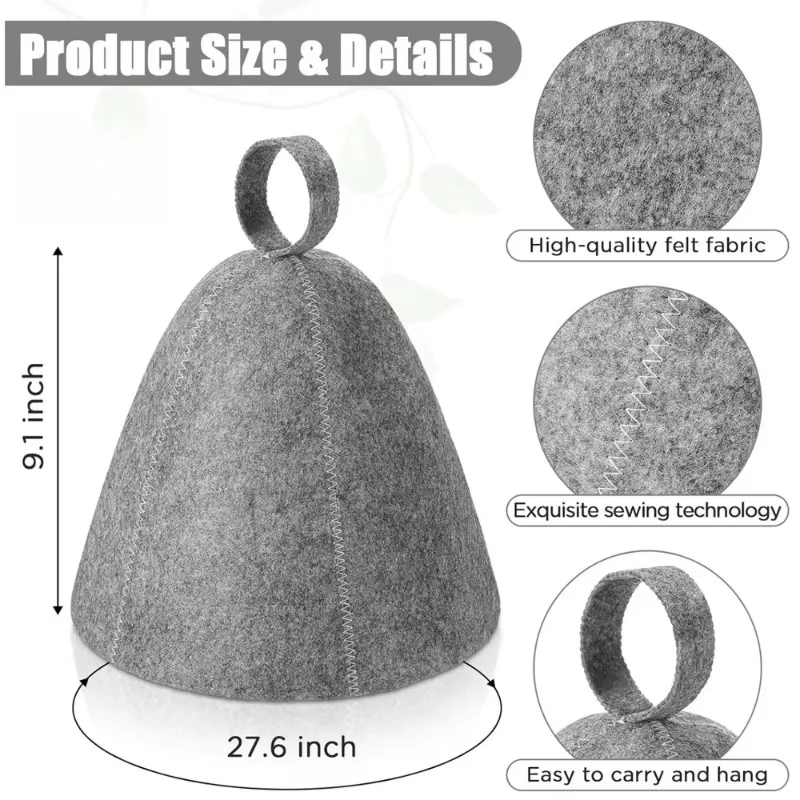 1pc Sauna Hat for Men Women Wool Sauna Hat Vaporarium Cap Russian Banya Cap for Bath House Accessories