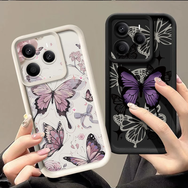 Schmetterlingsmuster TPU Handyhülle für Xiaomi Redmi Note 15 14 13 Pro Plus Redmi Note 15 14 13 12 Pro 4G 5G Weiche Silikonhülle