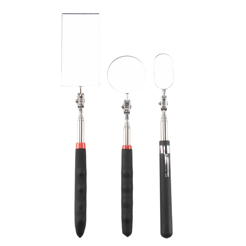 

ABVG-3 Pieces Telescoping Inspection Mirror Round Mirror Square Mirror Inspection Tool For Checking Vehicle,Observing Mouth