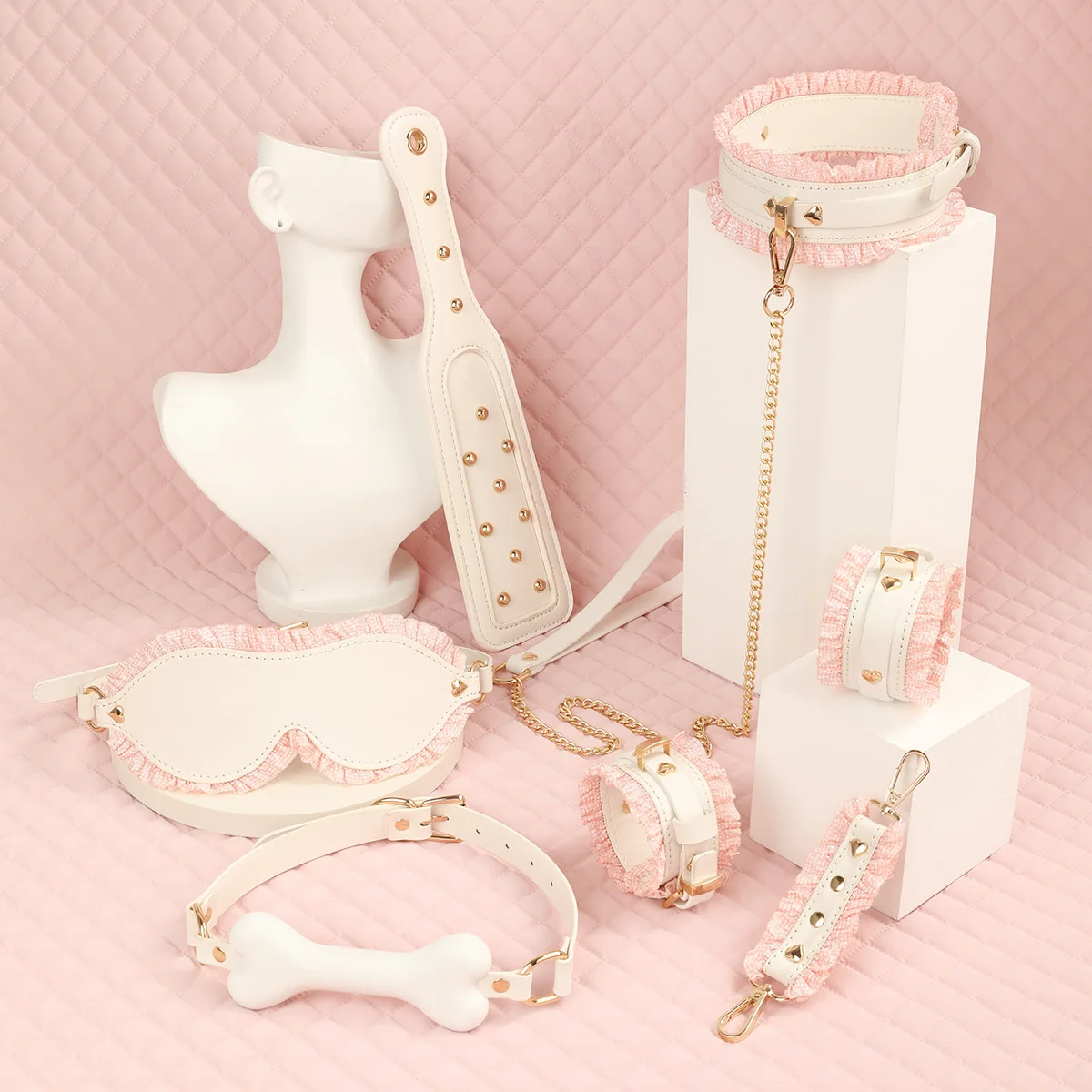 6PC-SET مجموعة الجنس الدانتيل خادمة SM الدعائم أصفاد ملزمة الجنس أدوات مساعدة لوازم الكبار #1