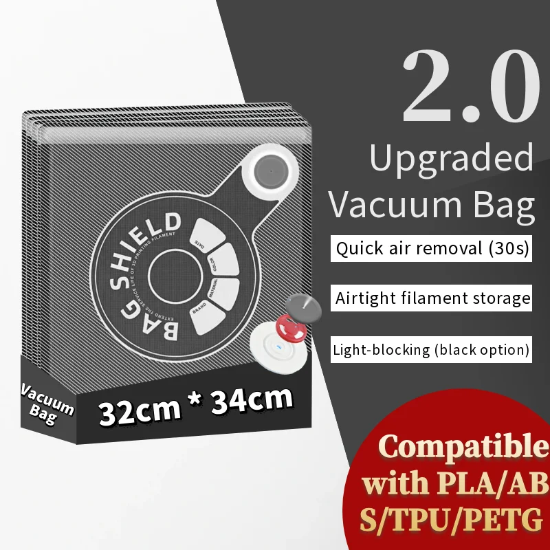2.0 Upgraded Filament Storage Bag Safekeep PLA ABS PETG Vacuum Bag Dryer Humidity Resistant Strong Seal 3D Printer Part