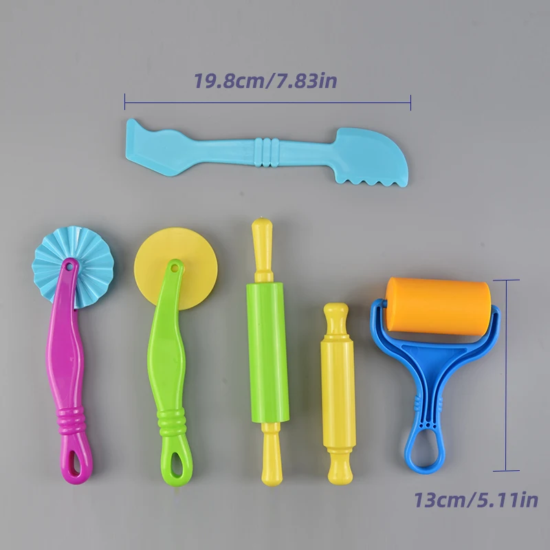 6-Piece Colorful Clay Tool Dough Tool Rolling Clay Roll Knife Dough Mold Hob Craft Tool