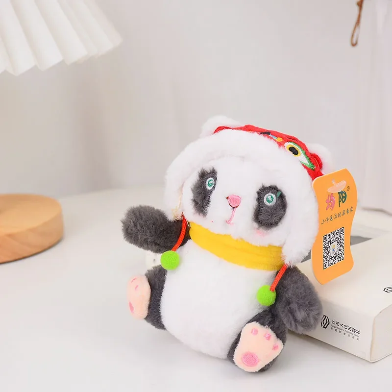 1 Pcs New Cute Panda Plush Pendant Student Backpack Accessories Cartoon Folklore Panda Keychain Birthday Christmas Couple Gift