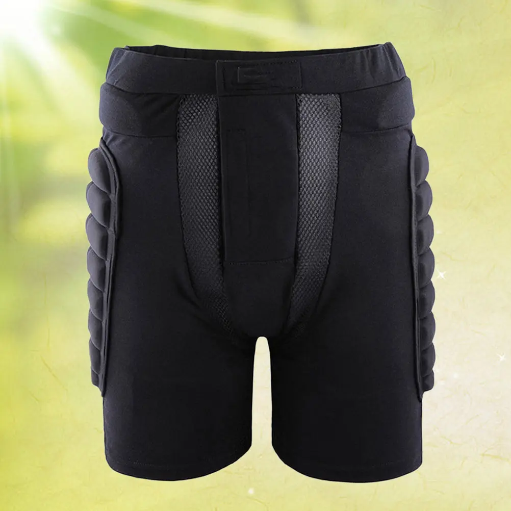 

Anti-Fall Ski Pants Black L For Snowboard Protection Gear Thick Padded Hockey Girdles Skate Wear