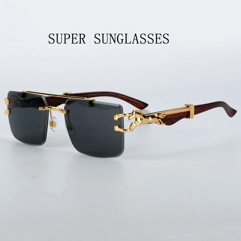 Bezramkowe designerskie okulary przeciwsłoneczne damskie modne luksusowe modne okulary przeciwsłoneczne męskie okulary w stylu vintage Lentes De Sol Mujer Lunette Soleil Femme — zdjęcie 6
