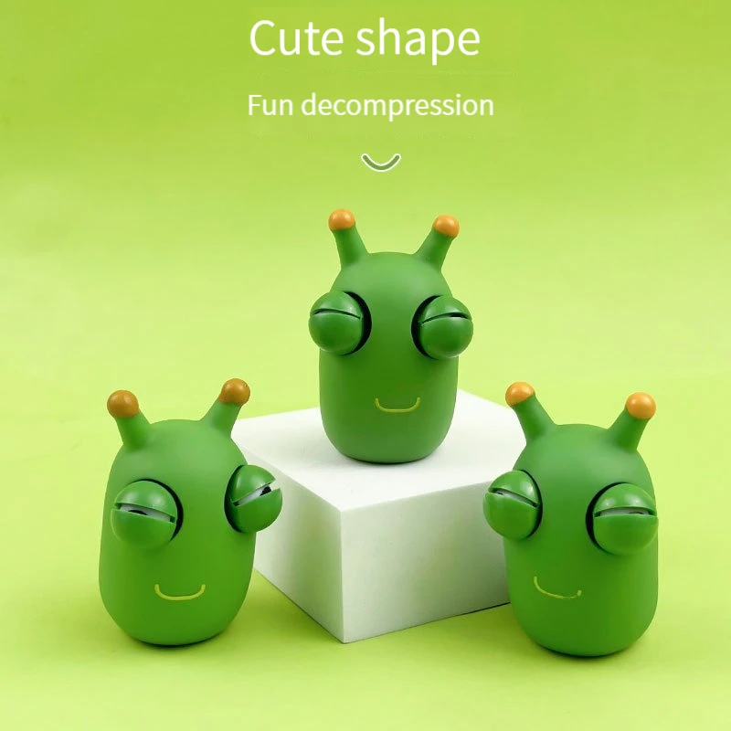 Brinquedo de descompressão engraçado globo ocular explosão squeeze brinquedo mole vegetal worm fidget brinquedo lagarta alívio do estresse inseto antiestresse