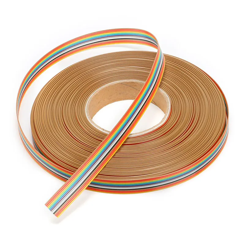5 meters/1 meter 10P 14P 16P 20P 26P 34P 40P 50P Rainbow Ribbon Cable Flat Color Colorful Wire 1.27mm Spacing Pitch