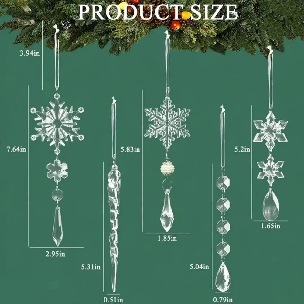 10 szt. 15cm świąteczna dekoracja imitacja choinka lodu sztuczne do zawieszenia przezroczysta sztuczna dekoracje na domowe przyjęcie zimowa