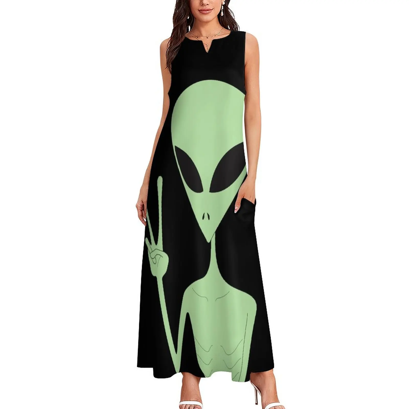 Peace Alien Long Dress clothes dress dresses