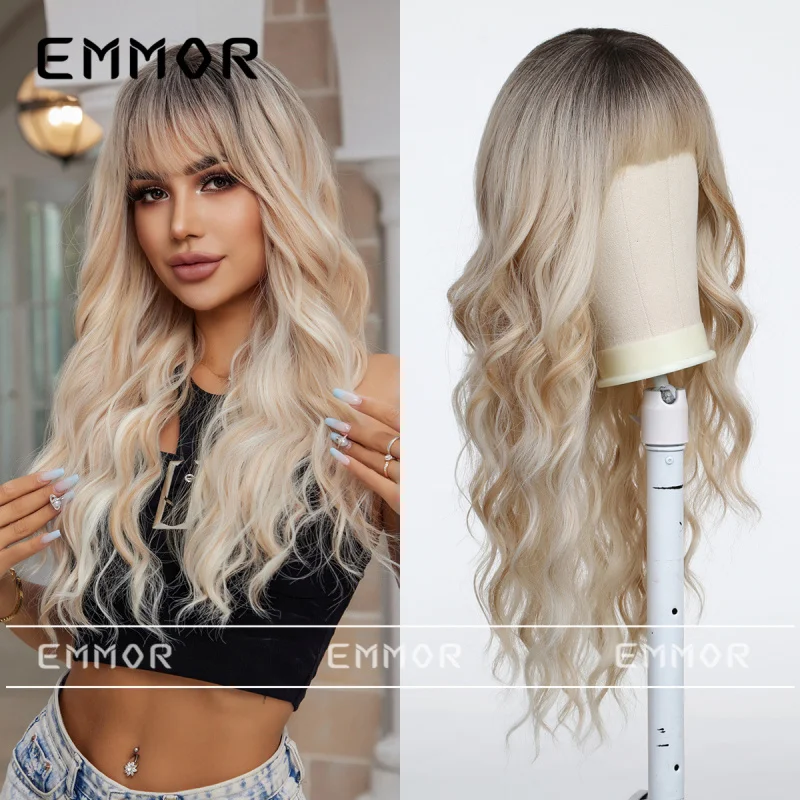 Women's long hair wig, naturally voluminous, full head cover, available in multiple colors and styles, new fashionable product w